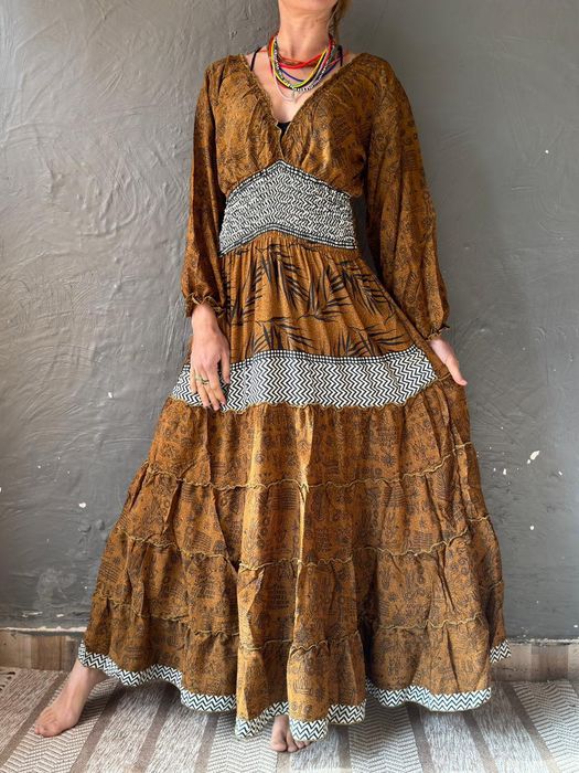 Sukienka długa boho upcykling Indie