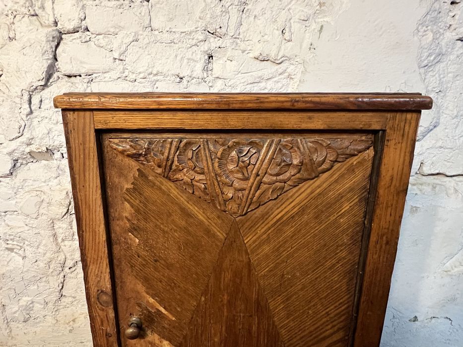 Rzezbiona szafeczka nocna art deco vintage retro prl