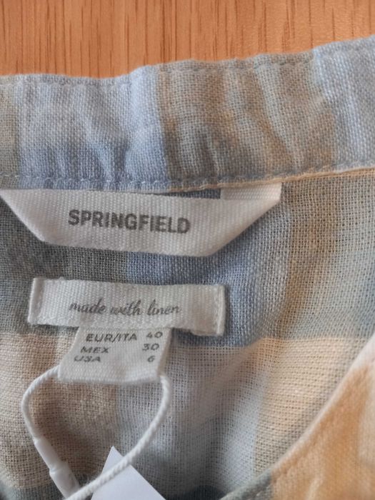 camisa de linho e algodão marca Springfield NOVA