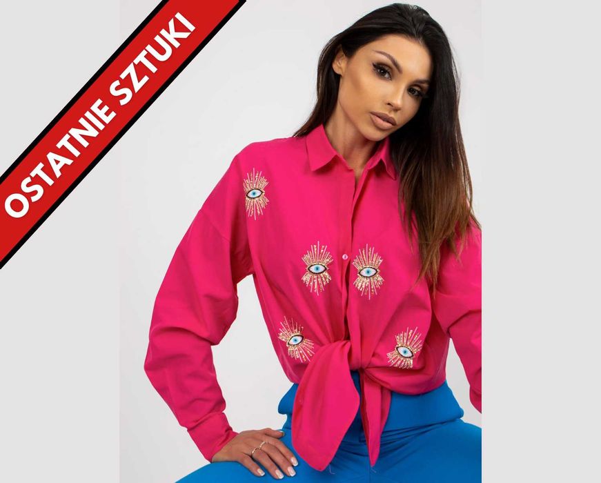 -> OSTATNIA SZTUKA - Koszula w kolorze Fuksji - rozmiar L