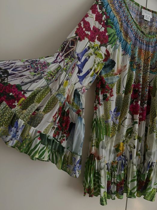 Camilla jedwabna mini sukienka z kryształami