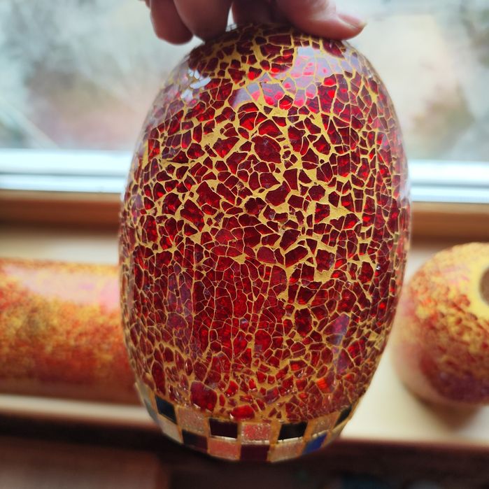 Комплект у стилі тіффані 3 плафони та настінний світильник