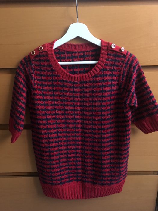 Sweter czerwono granatowy A-wear roz.M