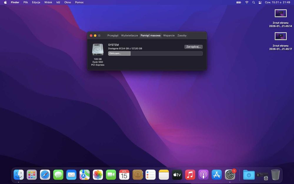 Macbook Air 2015 A1466, Core i5, 4GB DDR3, 128 GB HDD, Monterey