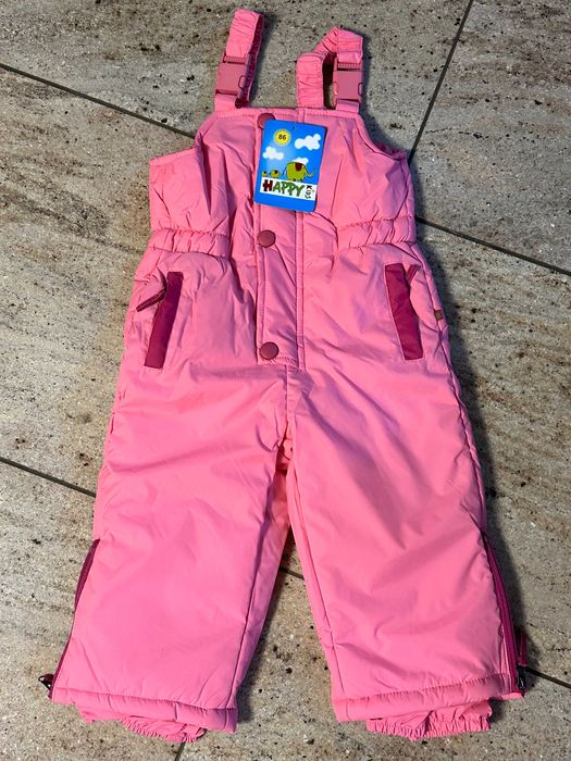 Spodnie nieprzemakalne narciarskie ocieplane na śnieg sanki 86 cm