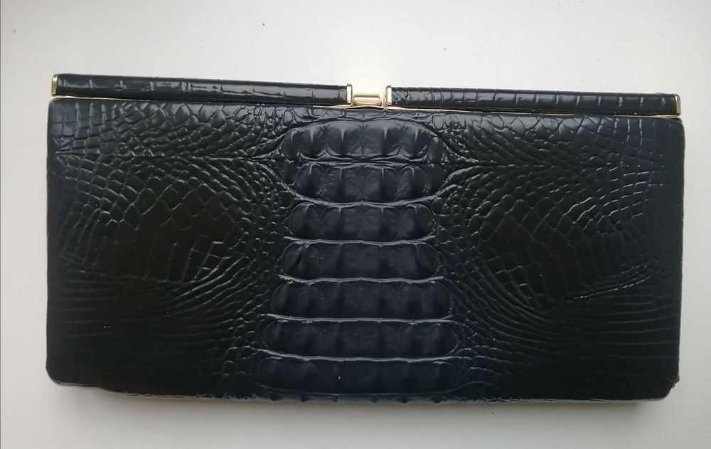 Клатч винтажный под крокодила сумка вінтажна синяя