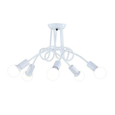 Lampa wisząca żyrandol biała 5 żarówek E27