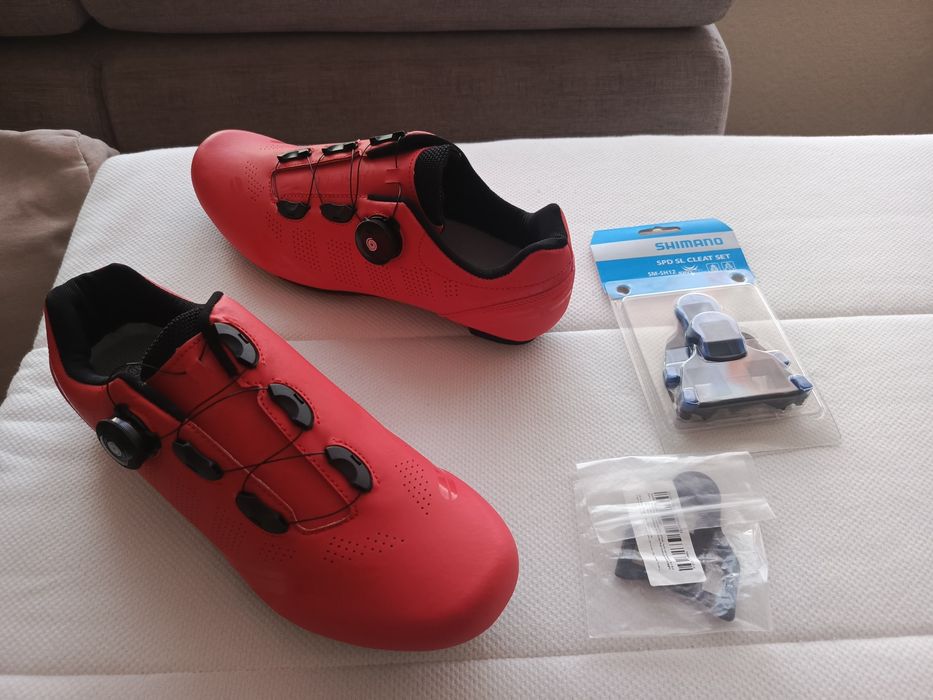 Nowe rowerowe buty MTB-SPD/SPD-SL/size 46/red/klips BOA/bloki Shimano