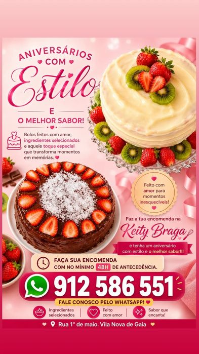 Bolos caseiro e confeitados