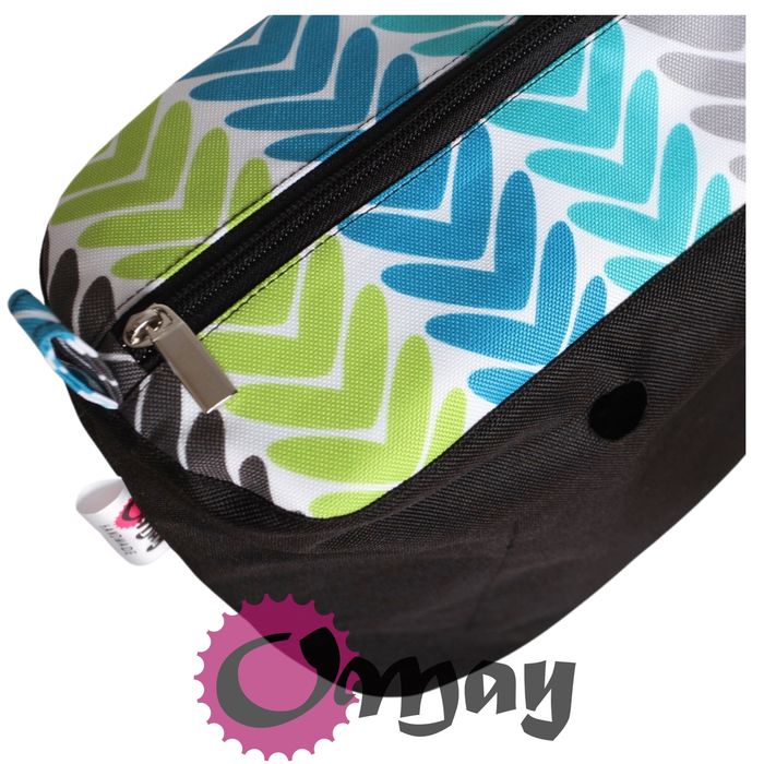 Czarny organizer OBAG STANDARD daszki turkus szary 2 kieszenie OMAY
