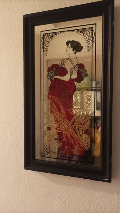 Quadros em espelho pintados  à mão