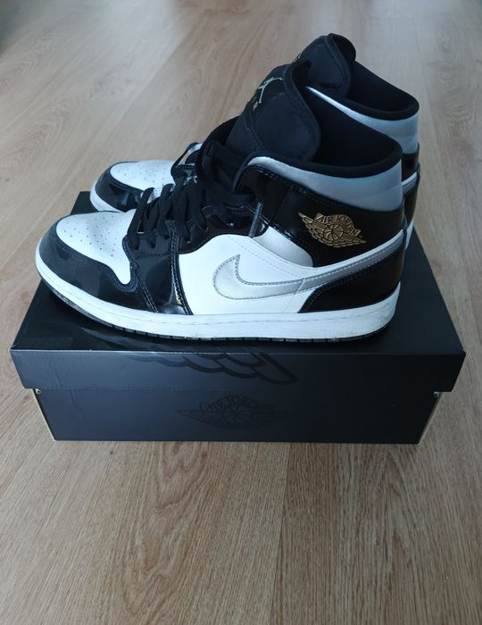 Buty Air Jordan 1 Mid SE Black/Metallic Silver-White