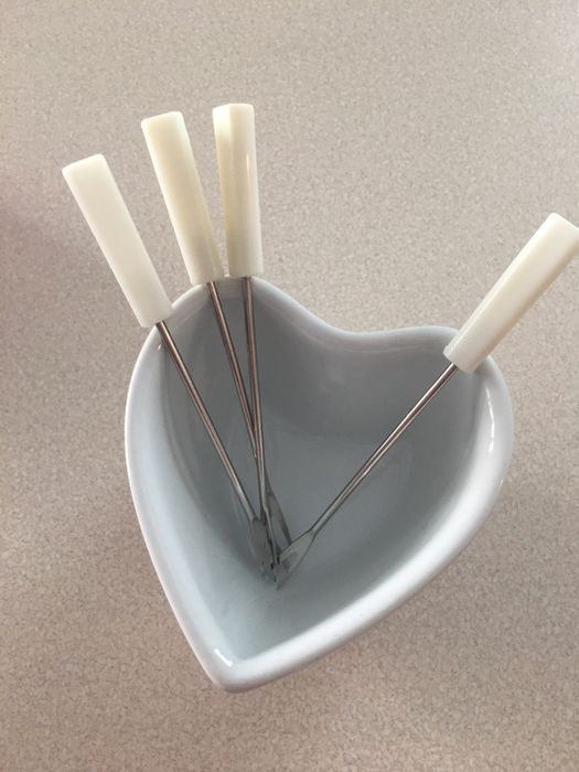 Mini zestaw do fondue, serce, ceramiczny