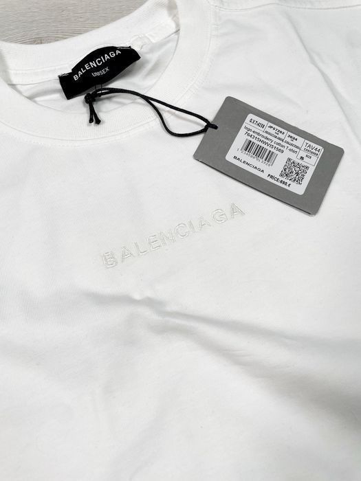 BALENCIAGA футболка оверсайз мужская белая оригинал