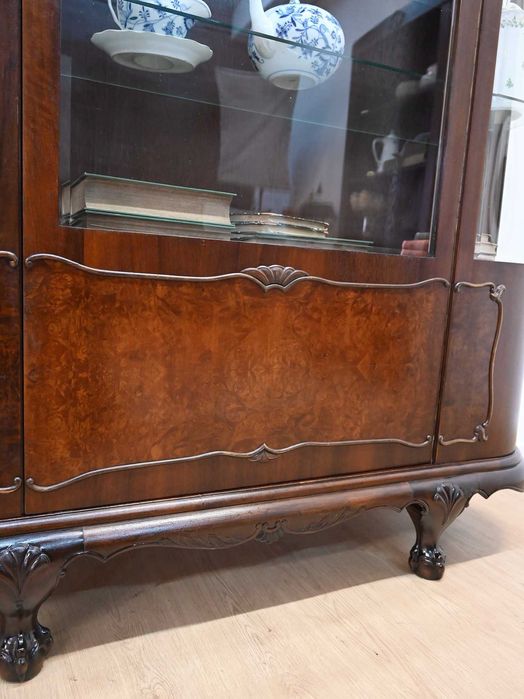 serwantka witryna gięta orzechowa 012203