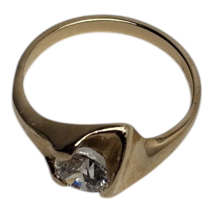 Piękny złoty pierścionek z cyrkonia złoto 585 / 2,25g / r 13