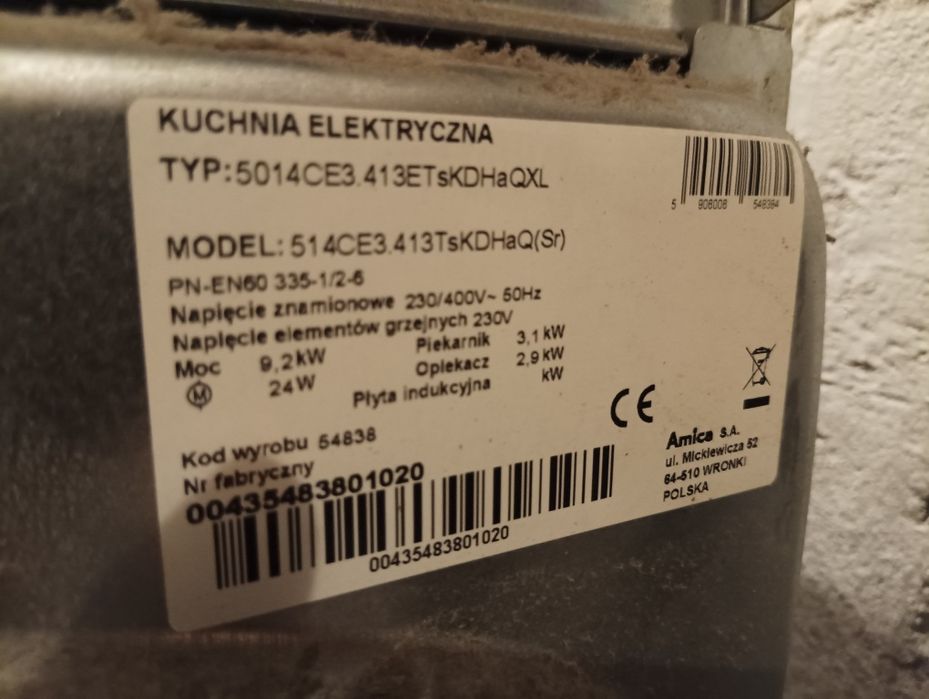 Kuchenka elektryczna Amica 514CE3.413TsKDHaQ(Sr)