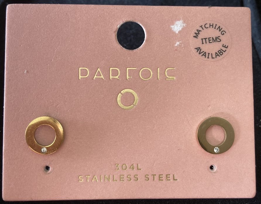 Brincos Parfois Dourados com Brilhante Stainless Steel