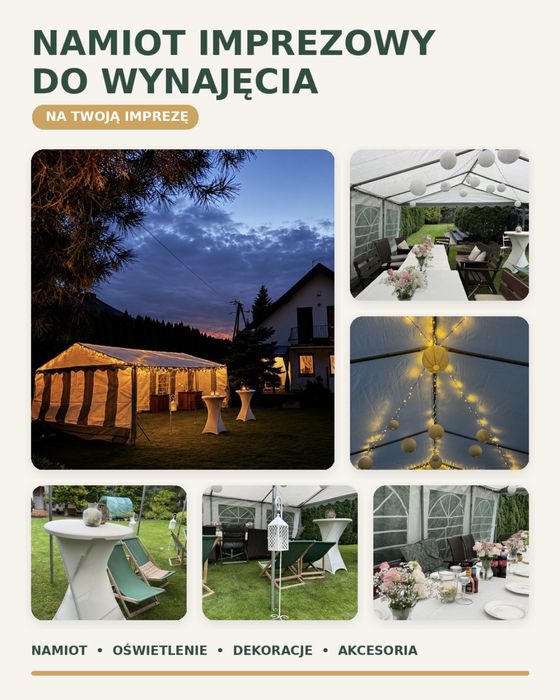 Wynajem namiotu imprezowego 5×8 m – montaż i demontaż | Siedlce