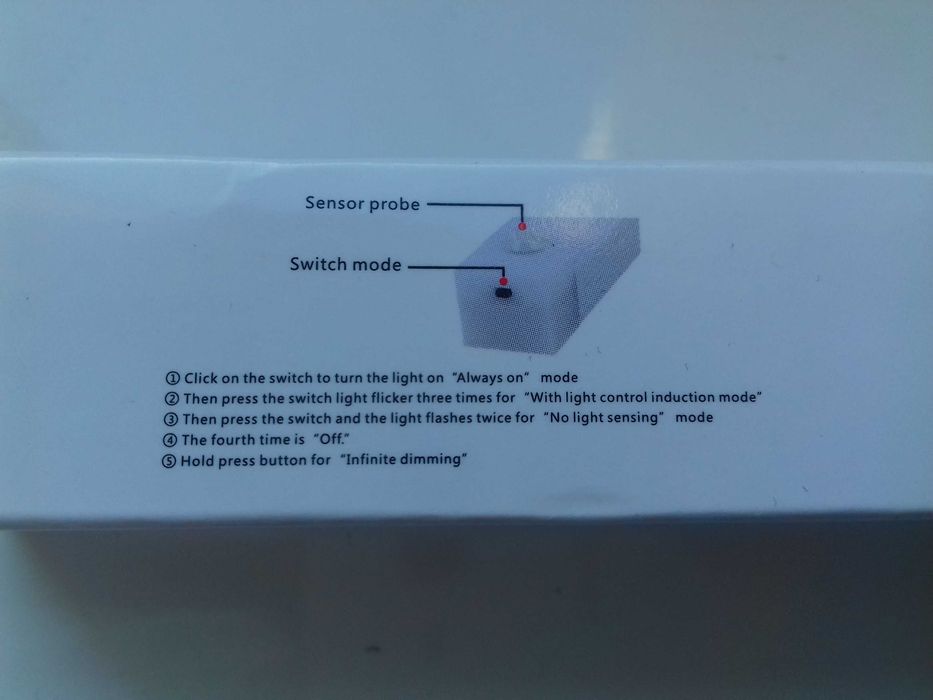 Lampka LED na czujnik ruchu i jasności, 30cm, biały ciepły, akumulator