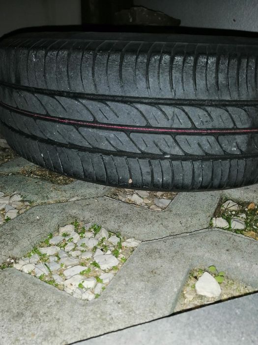 Jantes ferro 13 com pneus 4x100 + pneus + tampões + porcas