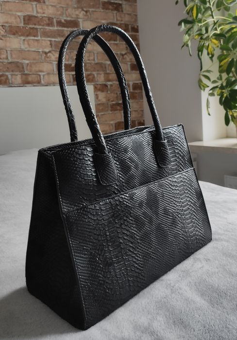 Czarna torebka. Czarna torba. Torba z ekoskóry.