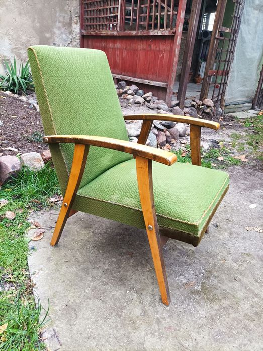 Fotel z Prl zieleń butelkowa