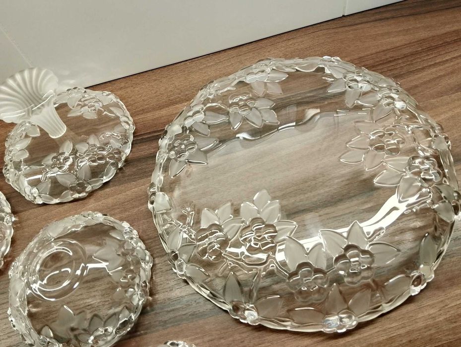 HS Walther Glas Carmen Flower zestaw 6 szt patera talerz miska