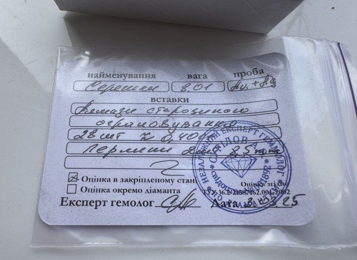 Золоті сережки зі сріблом з алмазами та перлами