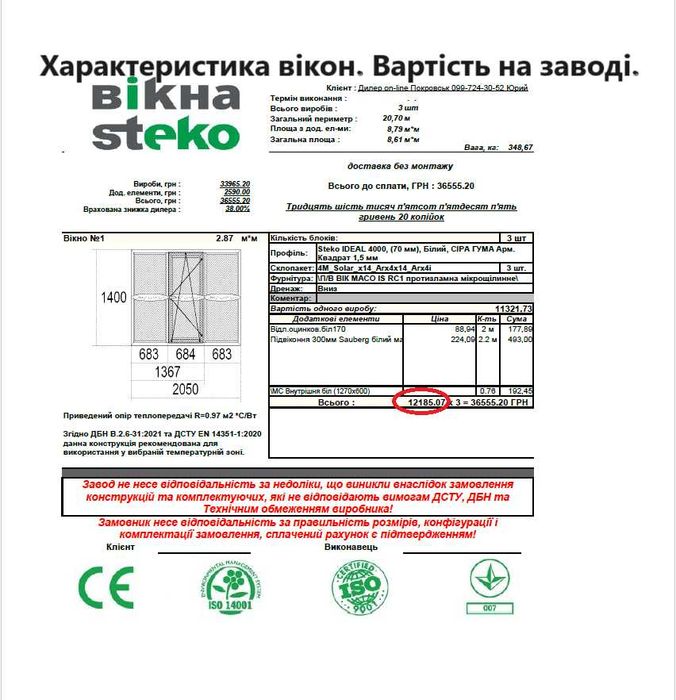 Вікна Steko, нові,