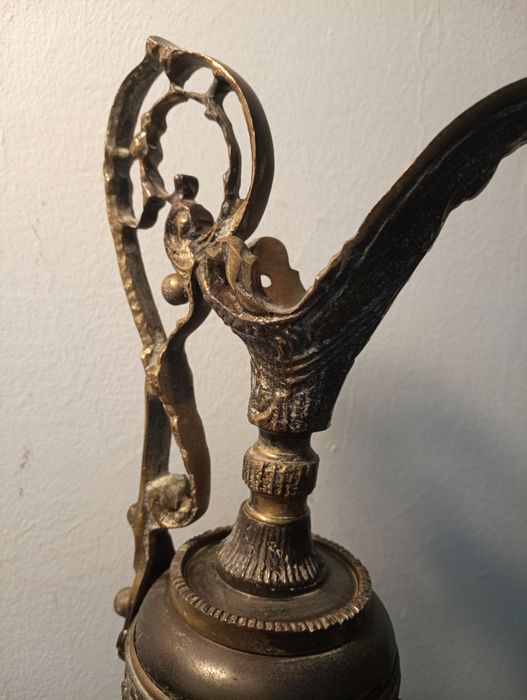 Linda Anfora antiga Grega em Bronze Vintage 38,5 de altura