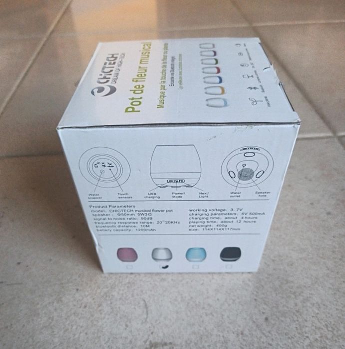 Vaso Smart coluna Bluetooth + piano