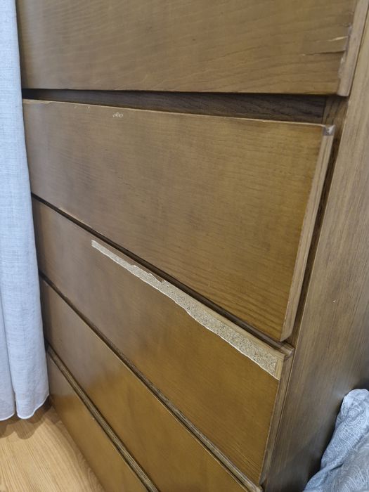 Comoda 6a gavetas madeira maciça