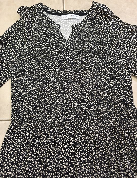 Vestido Preto Florido Novo da Zara