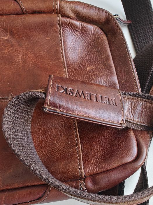 Torba męska skórzana listonoszka saszetka skóra brązowa Betlewski