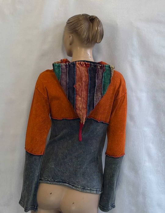 Bluza z kapturem zip Boho Hippie Nepal roz. L