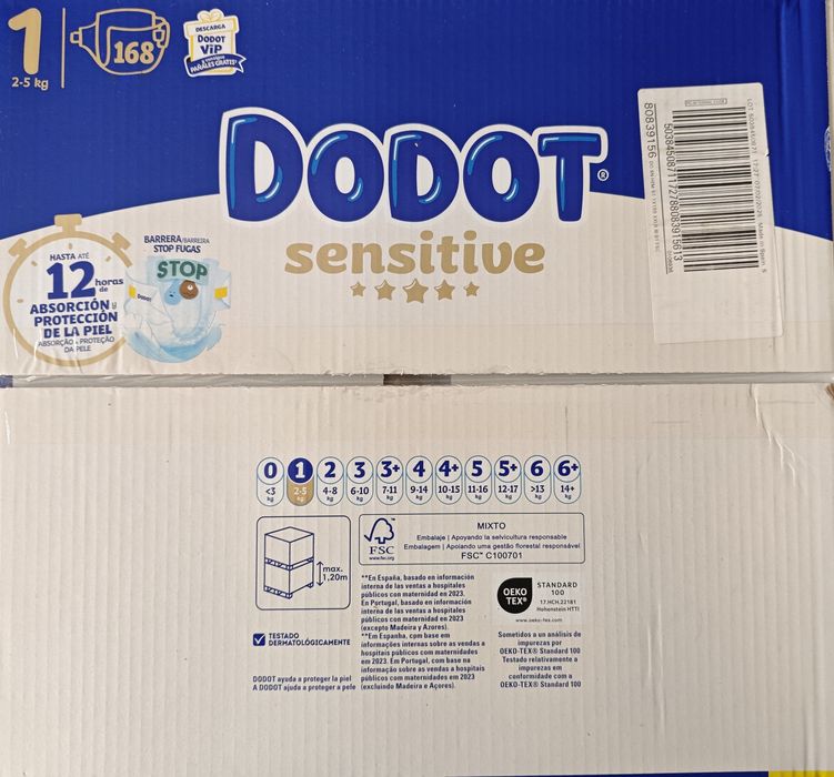 Fraldas Dodot Sensitive T1