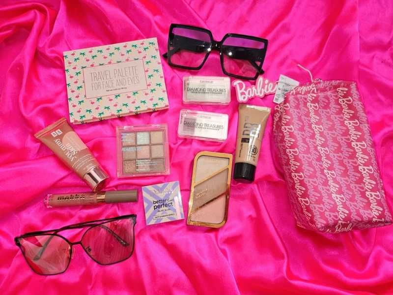 Zestaw 13 szt Rimmel Catrice Maybelline Eveline Niuqi Barbie okulary