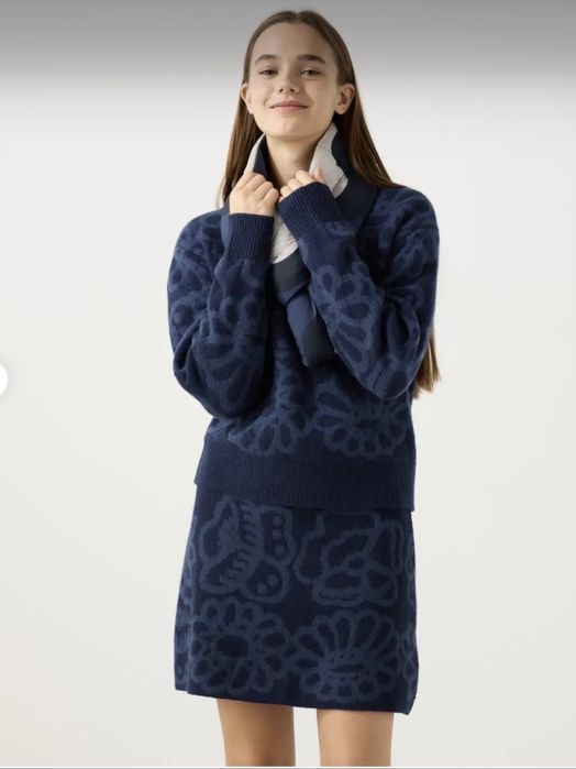 Шерстяной вязаный костюм Uniqlo × Marimekko