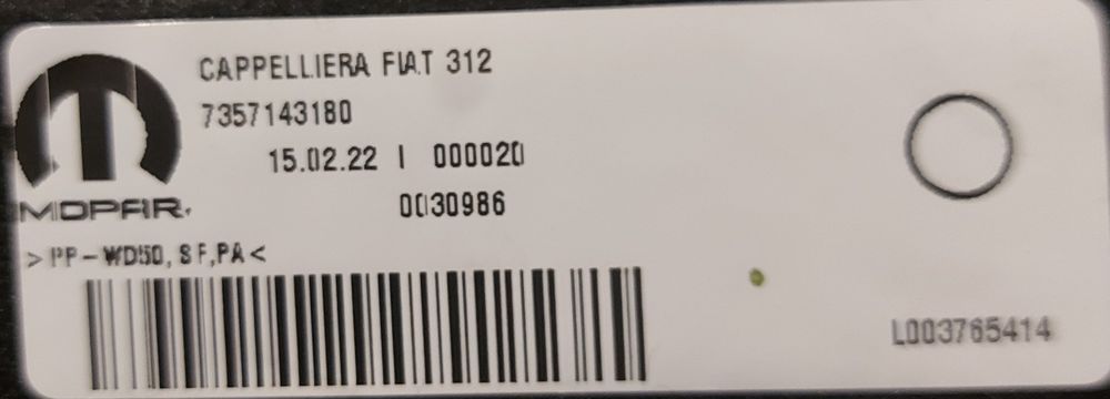 Chapeleira Fiat 312