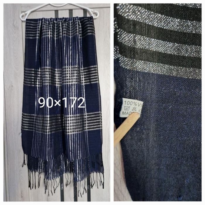 Шарф из натуральной ткани палантин в бежевом цвете