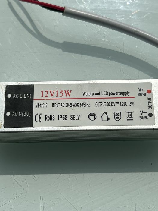Zasilacz Led do taśm wodoodporny 12V 15W