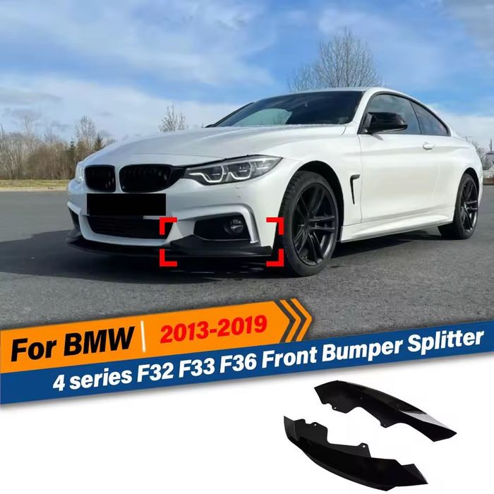 Накладки на бампер BMW F32 F36 жабры бампера БМВ Ф32 Ф36 элероны губа усы на бампер обвес губа сплитер юбка