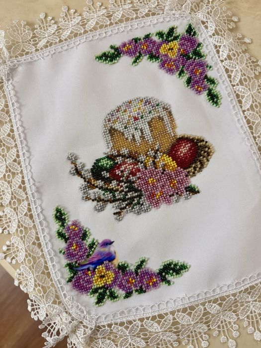 Рушник дитячий вишитий бісером