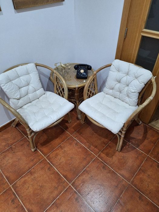 Conjunto de jardim em bambu