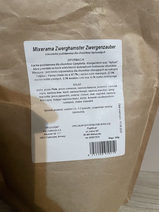 Karma dla chomika