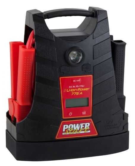 Power Start Booster Arrancador 12V, 8A 775A/1200A profissional bateria