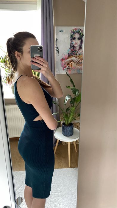 Topshop sukienka sweterkowa S zielona