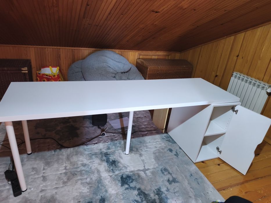 Secretária escritório com módulo de arrumação Ikea