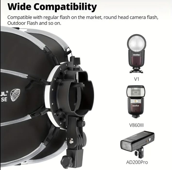 Лишився 1 ‼️Софтбокс AMBITFUL 30см/40см з сотами| Кріплення для спалах